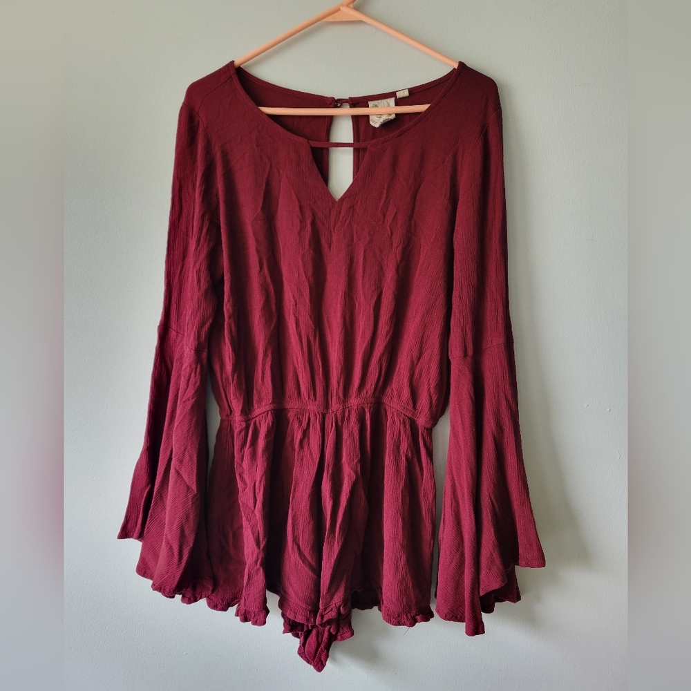 Boutique Burgundy romper shorts medium